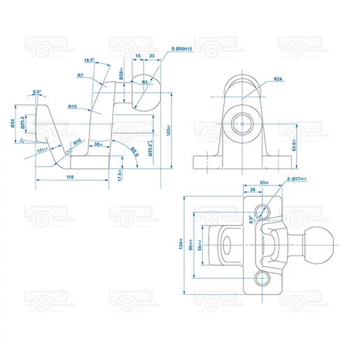 Kép 7/7 - Kombi vonógömb, fekete D21/S350