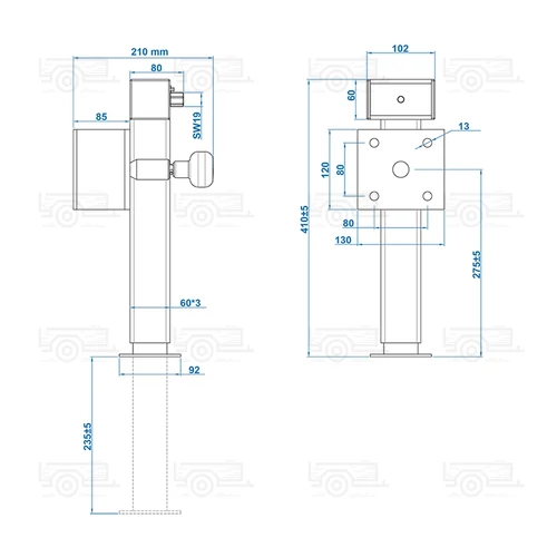 Kép 8/8 - ProPlus támasztóláb, 410-655 mm, 1300 kg