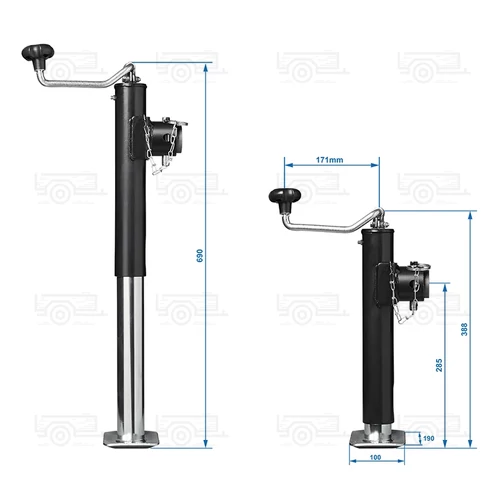 Kép 5/6 - ProPlus Heavy Duty támasztóláb, 390-640 mm, 1000 kg