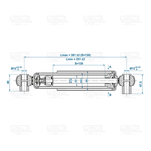 Kép 5/5 - Lengéscsillapító szett, 250-380 mm, 1300-1800 kg