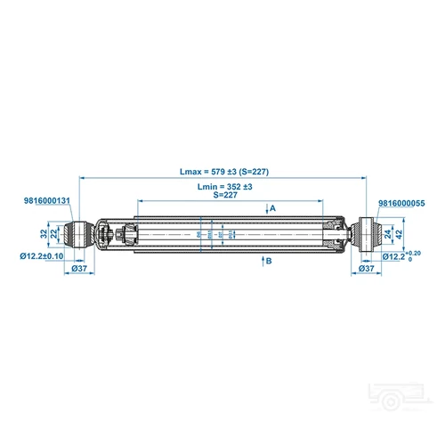 Kép 5/5 - Lengéscsillapító 350-580 mm, 1500-3000 kg