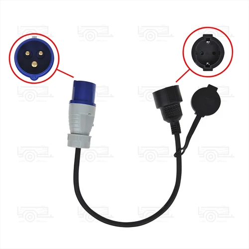 Kép 2/3 - Adapterkábel, 40 cm, CEE dugóról Schuko aljzatra