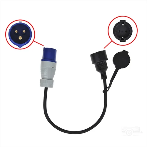 Kép 2/3 - Adapterkábel, 40 cm, CEE dugóról Schuko aljzatra