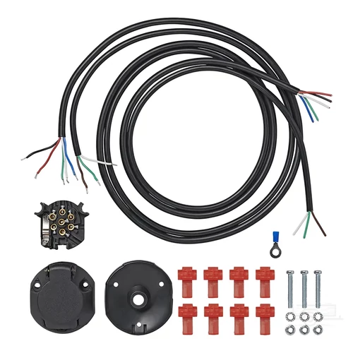Kép 4/5 - Előre vezetékelt aljzat szerelvény 7+1 tűs PVC + 1,50M kábel 8 vezeték