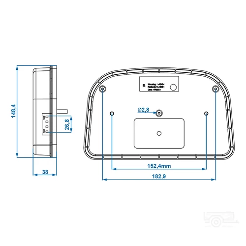 Kép 6/6 - ProPlus hátsó lámpa, 6 funkciós, 240x150 mm-es LED, jobb oldali