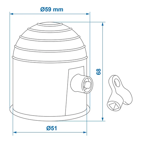 Kép 4/4 - Vonóhorog kupak króm, zárral