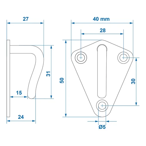 Kép 4/4 - Fém kötélkampó 40x45mm hegesztett