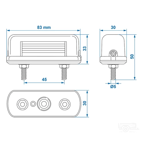 Kép 6/6 - ProPlus rendszámtábla világítás, 83x33mm