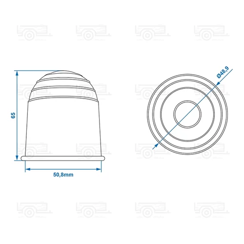 Kép 3/3 - Vonóhorog kupak fekete