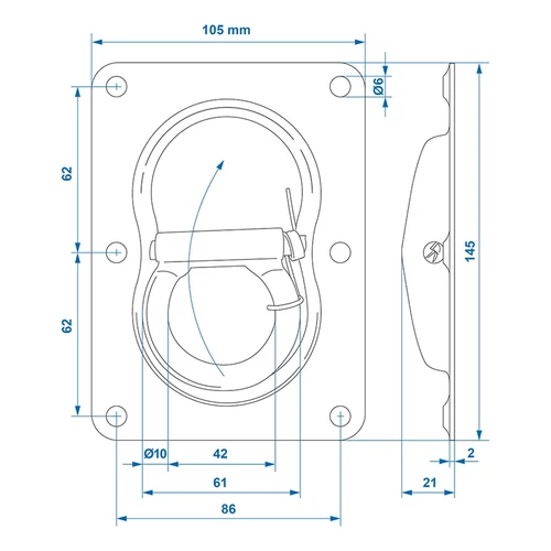 Kép 7/7 - Rakományrögzítő dupla, 105x145 mm