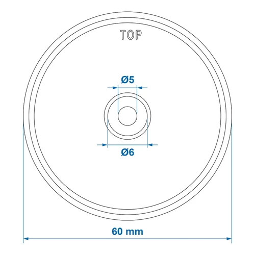 Kép 5/5 - ProPlus fehér prizma, furattal, Ø60mm