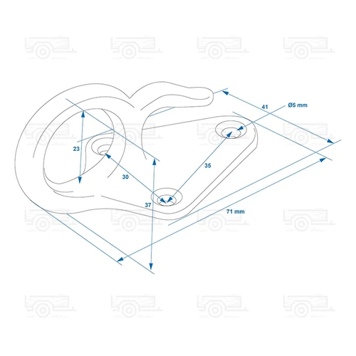 Kép 4/4 - Öntvény dupla fül, 40x45 mm