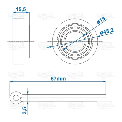Kép 7/7 - ProPlus kúpgörgős csapágy 11949/11910 19,05x45,23x15,49