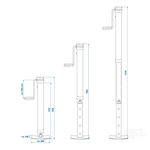 Kép 5/5 - ProPlus Heavy Duty támasztóláb, 635-1120 mm, 3500 kg