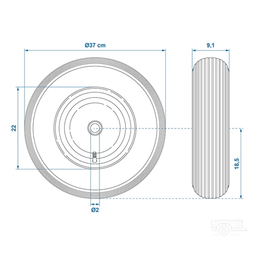 Kép 7/7 - Talicska kerék fém felnivel 16" 4.00-8