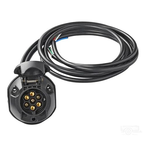 Előre vezetékelt aljzat szerelvény 7+1 tűs PVC + 1,50M kábel 8 vezeték