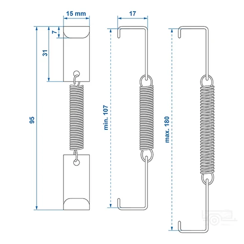 Kép 6/6 - ProPlus rendszámtábla bilincs, 4 db-os rugókészlet