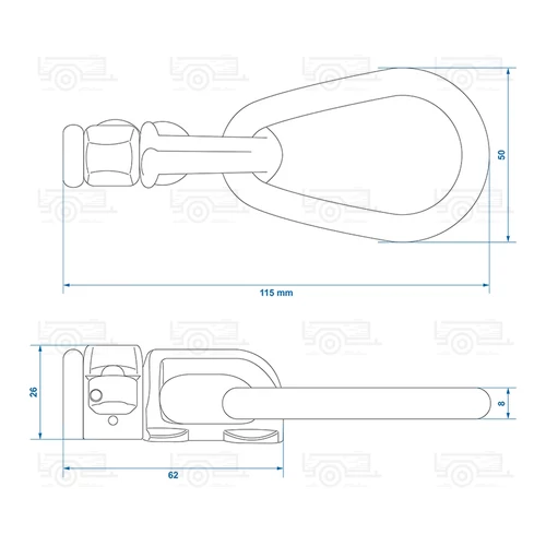 Kép 5/5 - Rögzítő fül gyűrűvel