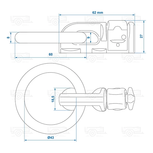 Kép 6/6 - Rögzítő fül gyűrűvel