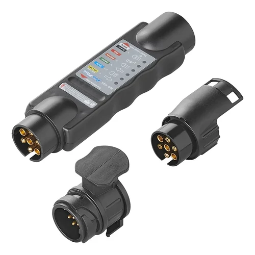 Kép 2/7 - Dugótesztelő 7 tűs 12V-os készlet 2 adapterrel