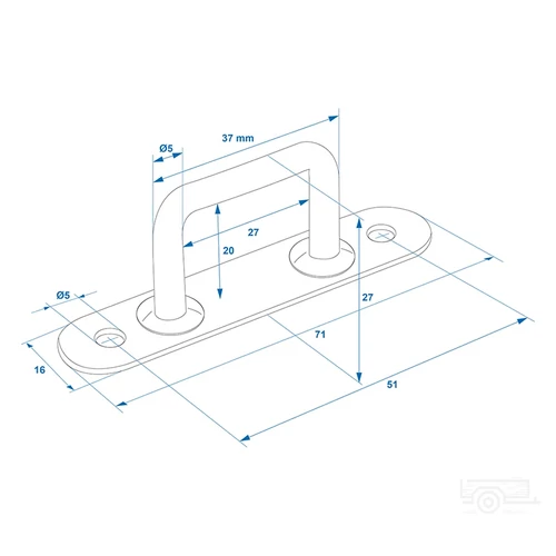Kép 5/5 - Ponyvarögzítő fül, 36mm