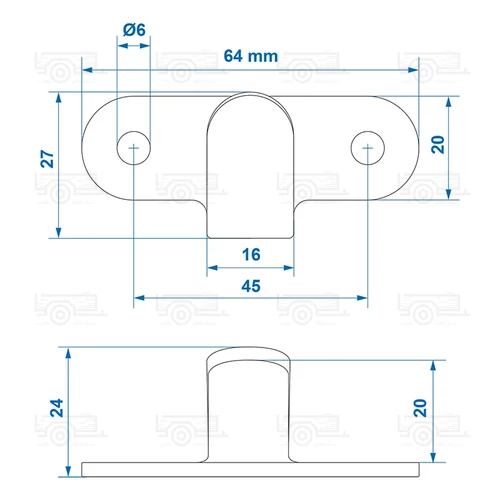 Kép 6/6 - Rakományrögzítő fül 65x27mm