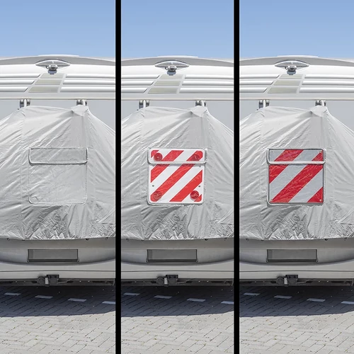 Kép 2/7 - Kerékpárhuzat XL 2 kerékpárhoz, figyelmeztető jelzőtáblával