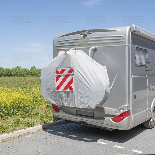 Kép 5/7 - Kerékpárhuzat XL 2 kerékpárhoz, figyelmeztető jelzőtáblával