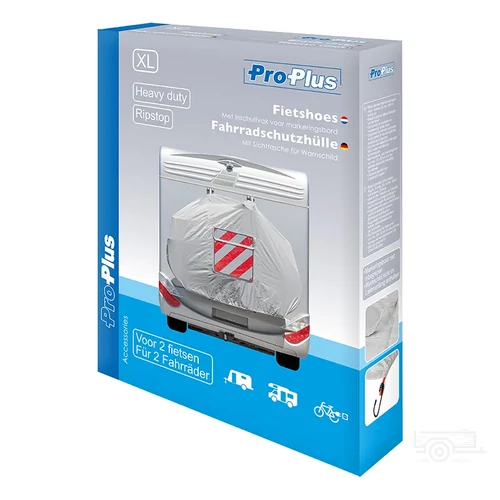 Kép 7/7 - Kerékpárhuzat XL 2 kerékpárhoz, figyelmeztető jelzőtáblával