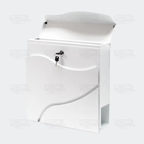 Kép 3/4 - Design postaláda újságtartóval V27 fehér