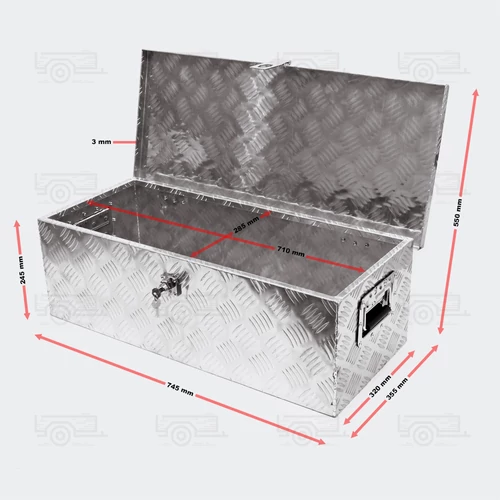 Kép 2/5 - WT aluminium láda 760mm x 320mm x 245mm