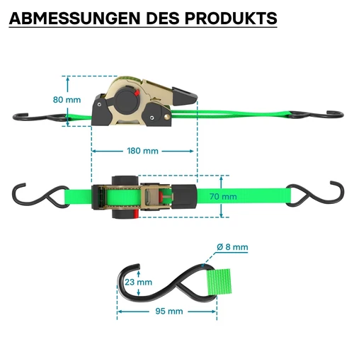 Kép 6/8 - 4 db Wiltec automata spanifer, 3 méter, 320daN
