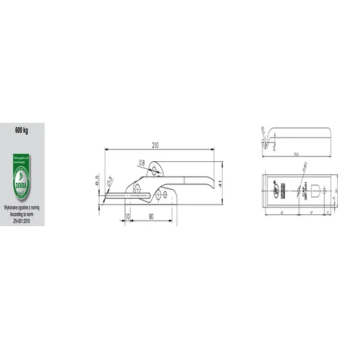 Kép 2/4 - SPP Z01 ajtózár szett, ellendarabbal