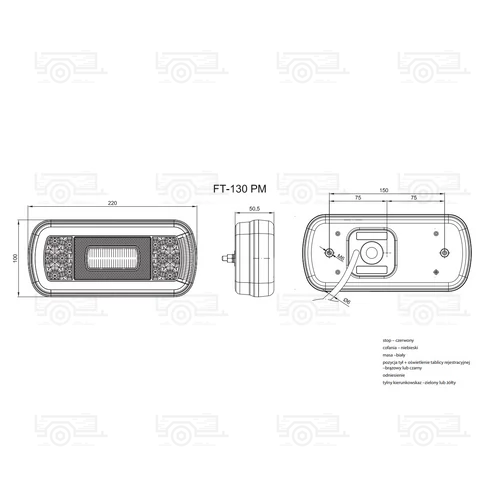 Kép 2/2 - Fristom - 130 LED 12/24V tolató lámpával 2FFT130NTPMCOF