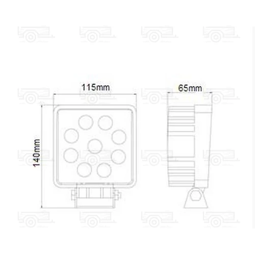 Kép 2/2 - Munkalámpa LED 2200 lm, 9xLED, LED szúró