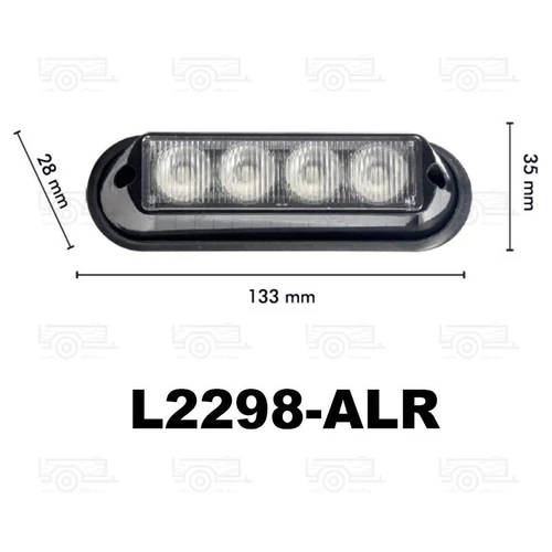 Kép 4/4 - Villogó lámpa 4xLED NARANCS 12/24V