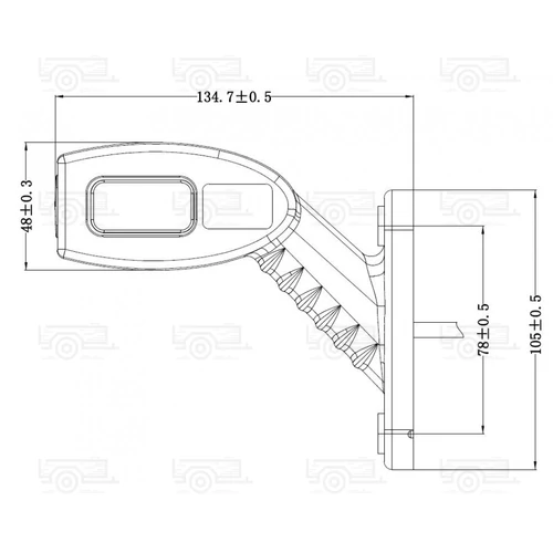 Kép 3/3 - Kamar KMR8 LED szélességjelző lámpa, 135 mm,jobb oldali
