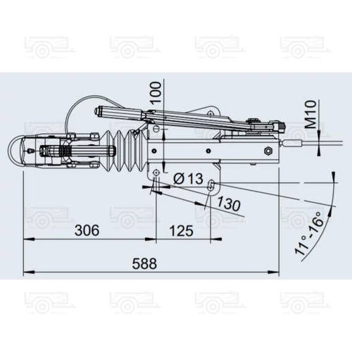 Kép 2/2 - Ráfutófék-V 90 S/3, 1000 kg, felső, Fék 1637/2051, AK 161 Optima