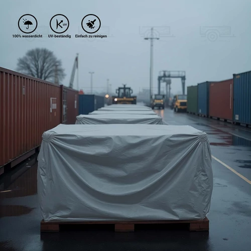 Kép 3/9 - Wiltec 3 x 4 m szürke vízálló ponyva, nagy teherbírású takaró