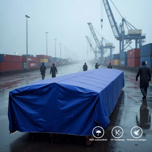 Kép 3/9 - Wiltec 3 x 4 m kék vízálló ponyva, nagy teherbírású takaró