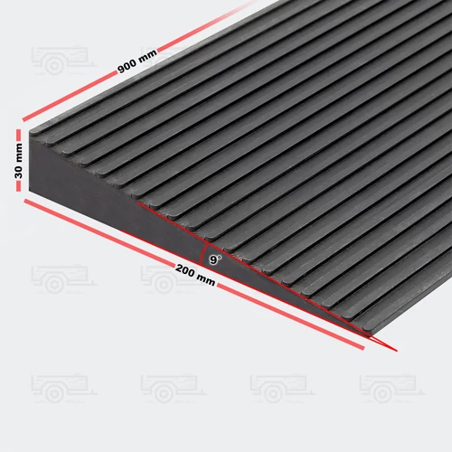 Kép 4/6 - Ajtó küszöb rámpa 30x200x900mm tömör gumi