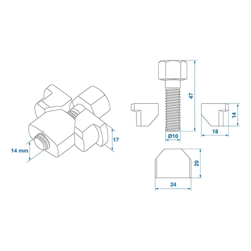 Kép 6/6 - Knott utánállító készlet 160×35 mm vagy 200×50 mm rendszerhez
