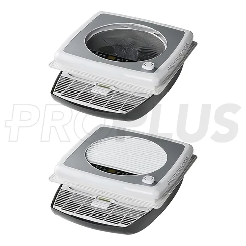 Kép 4/8 - DeLuxe tetőablak 400 × 400 mm, fekete kivitelben, ventilátorral