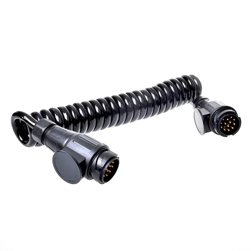 Kép 3/3 - Spirálkábel 3,5 m, 13 eres, 2× 13 pólusú dugóval, PVC kivitelben