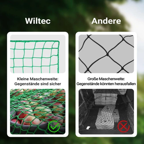 Kép 6/9 - Wiltec rakományrögzítő háló 3x3 m, zöld