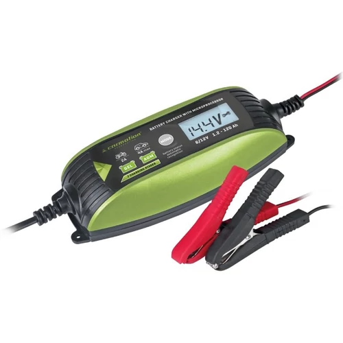Akkumulátor töltő mikroprocesszorral 12/6 V, 2/4 A, 1,2-120 Ah, Carmotion