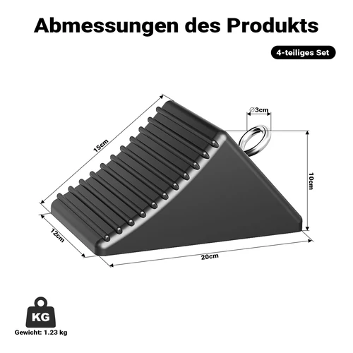 Kép 8/8 - Wiltec gumikerékék készlet – 4 db, rögzítőgyűrűvel, 205×125×100 mm
