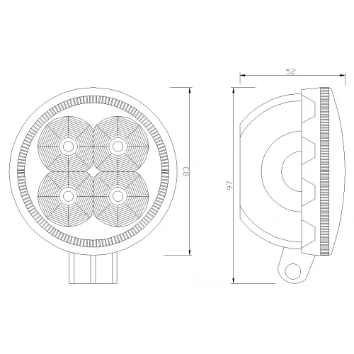 Kép 2/2 - Munkalámpa LED, 3xLED,600Lm,83x87x51mm