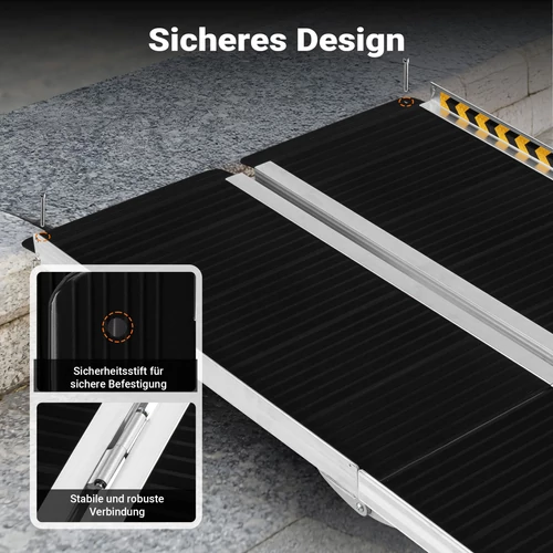 Kép 9/10 - Alumínium kerekesszék rámpa, 183 cm, 270 kg teherbírás, duplán összecsukható