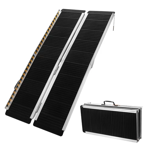 Alumínium kerekesszék rámpa, 183 cm, 270 kg teherbírás, duplán összecsukható